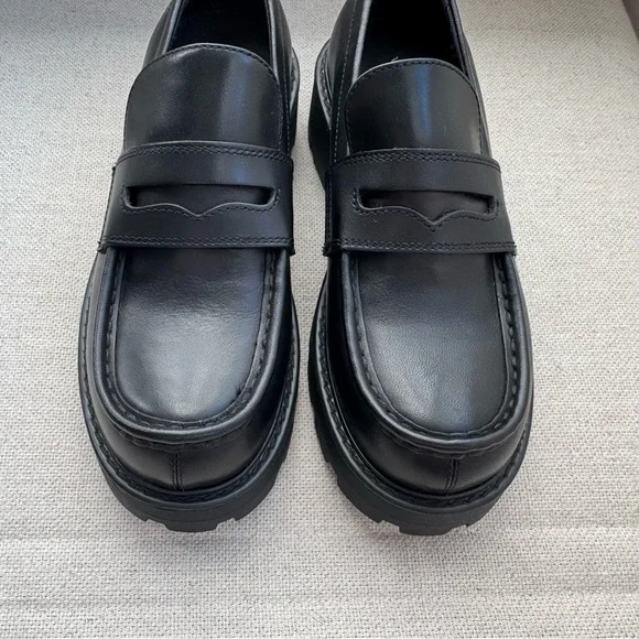Vagabond Black Chunky Leather Loafers sz 6 - Picture 2 of 7
